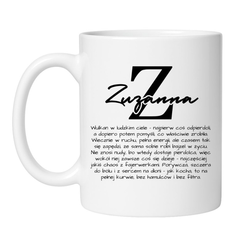 Kubek z imieniem Zuzanna – prezent z humorem