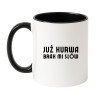 Kubek biało-czarny 330 ml z nadrukiem bez cenzury, mocny kubek dla kawoszy