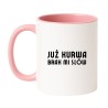 Kubek biało-różowy 330 ml z chamskim napisem, śmieszny kubek do domu