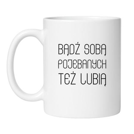 Śmieszny kubek biały 330 ml z chamskim napisem, świetny śmieszny kubek na prezent