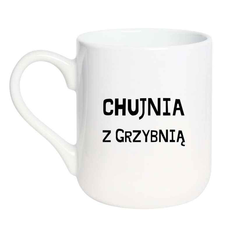 Kubek elegancki biały 330 ml z ostrym napisem, zabawny akcent do pracy