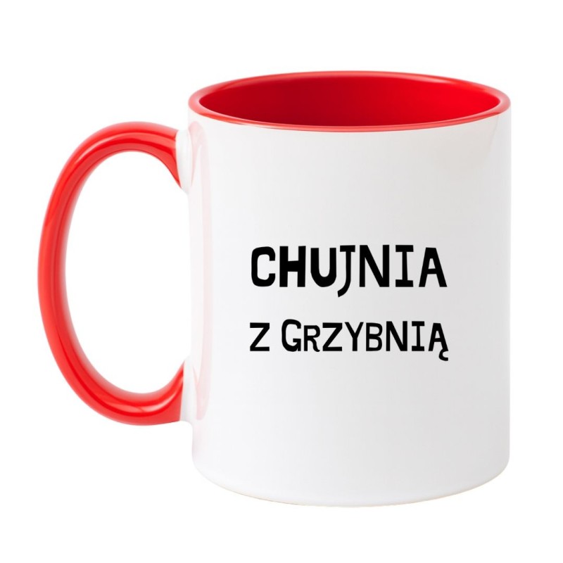 Kubek biało-czerwony 330 ml z motywem bez cenzury, śmieszny kubek do domu
