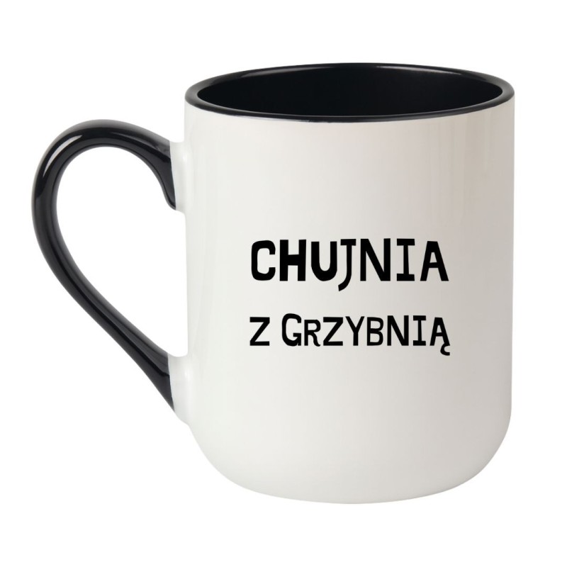 Kubek elegancki biało-czarny 330 ml z mocnym nadrukiem bez cenzury, sprawdź bestseller