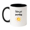 Kubek biało-czarny 330 ml z chamskim tekstem, śmieszny kubek na prezent