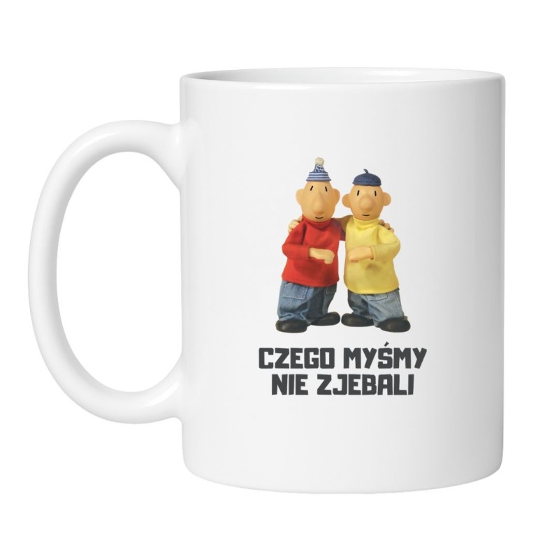 Śmieszny kubek biały 330 ml z zabawną grafiką i nadrukiem bez cenzury, idealny do biura