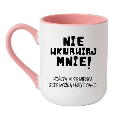 śmieszny kubek do pracy z ironicznym napisem