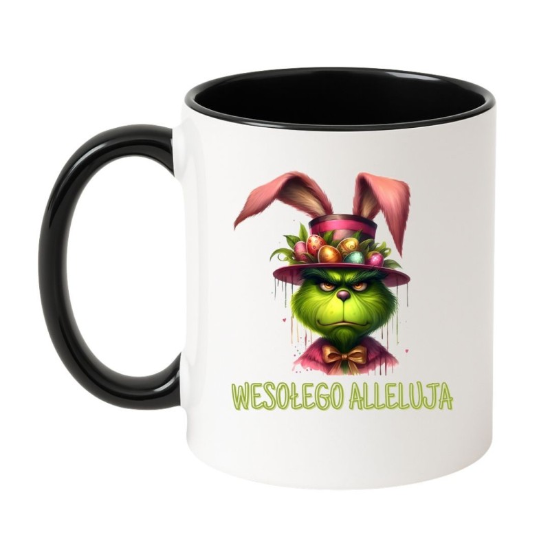 Kubek biało-czarny 330 ml z romantycznym wzorem I love you, idealny dla fanów kawy