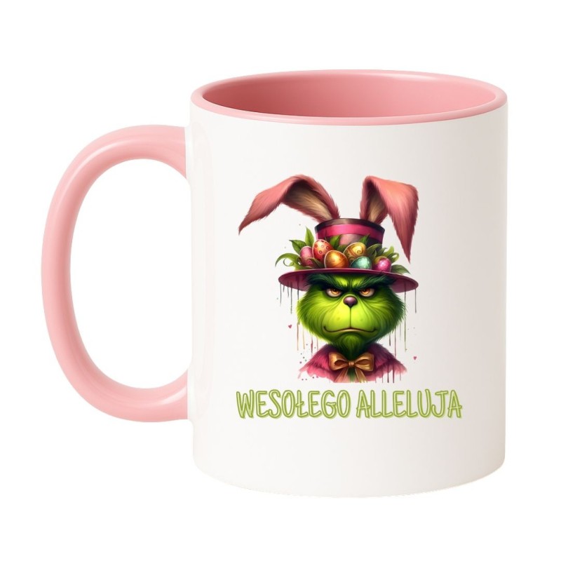 Kubek biało-różowy 330 ml z miłosną ilustracją i uroczym nadrukiem, sprawdź bestseller