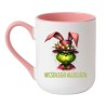 Kubek elegancki biało-różowy 330 ml z romantyczną ilustracją, śmieszny kubek z nadrukiem