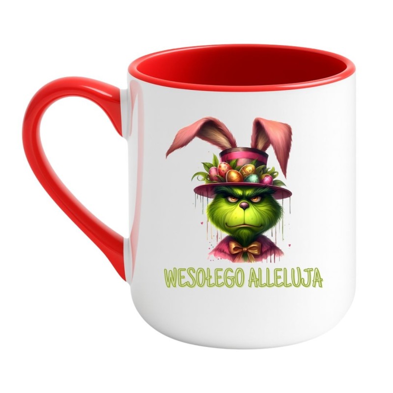 Kubek elegancki biało-czerwony 330 ml z graficznym sercem i ustami, idealny do kawy
