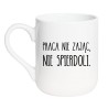 Kubek elegancki biały 330 ml z chamskim napisem – kubek biały 330 ml z nadrukiem, idealny do biura