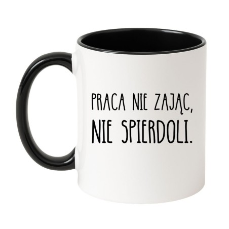 Kubek biało-czarny 330 ml z wulgarnym wzorem – kubek 330 ml biało-czarny z nadrukiem, kubek bez cenzury