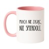 Kubek biało-różowy 330 ml z humorystycznym nadrukiem – kubek 330 ml z obrazkiem, świetny do kawy