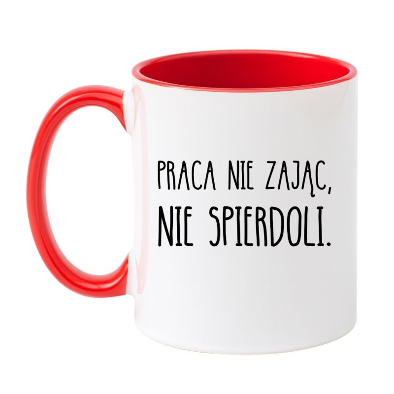 Kubek biało-czerwony 330 ml z chamskim napisem – kubek 330 ml biało-czerwony z nadrukiem, chamski prezent