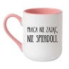 Kubek elegancki biało-różowy 330 ml z nadrukiem bez cenzury – kubek 330 ml z motywem, must-have dla kawoszy