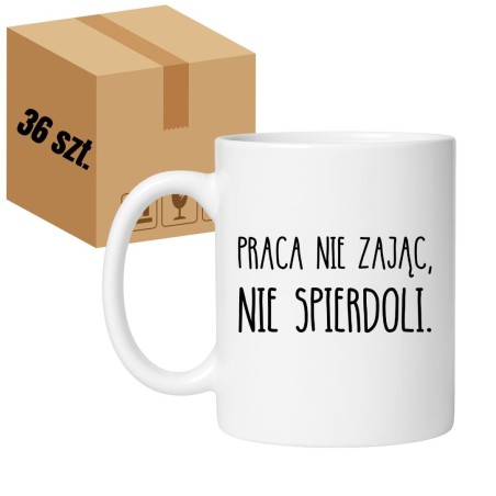 Kubek biały 330 ml hurt 36 sztuk z nadrukiem – zestaw 36 sztuk, kubki 330 ml do firmy