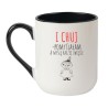 Kubek elegancki biało-czarny 330 ml z humorystyczną grafiką – kubek 330 ml z nadrukiem, must-have dla fanów kawy