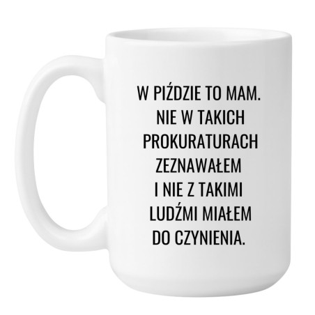 Kubek duży biały 450 ml z nadrukiem bez cenzury – kubek biały 450 ml z wulgarnym wzorem, świetny do pracy