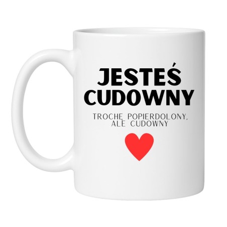 Śmieszny kubek biały 330 ml z wulgarnym nadrukiem, świetny chamski prezent