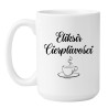Kubek duży biały 450 ml z kawowym nadrukiem, must-have na poranną kawę