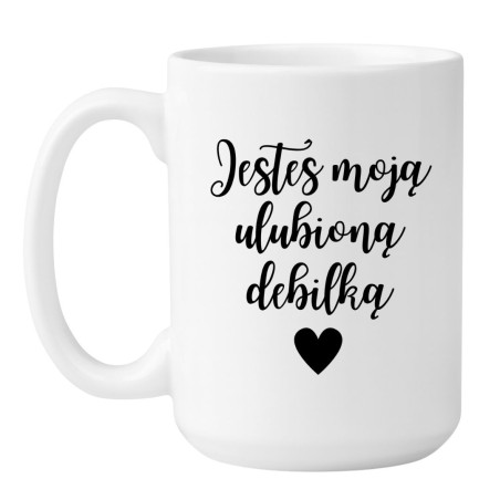 Kubek duży biały 450 ml z napisem bez cenzury, must-have dla fanów kawy