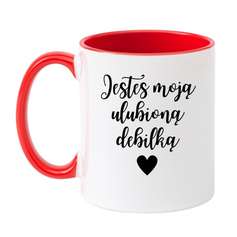 Kubek biało-czerwony 330 ml z chamskim napisem, kubek bez cenzury dla kawoszy