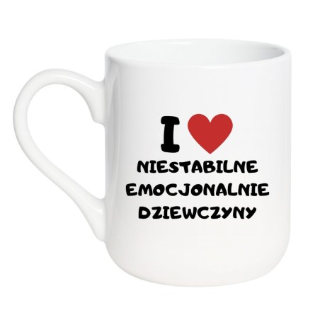 Kubek elegancki biały 330 ml z humorystyczną grafiką, must-have dla fanów kawy