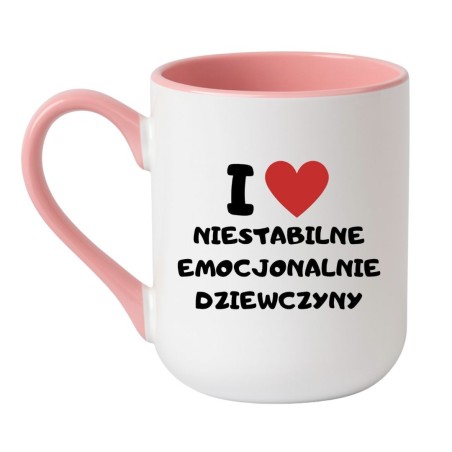 Kubek elegancki biało-różowy 330 ml z zabawnym napisem, kubek bez cenzury