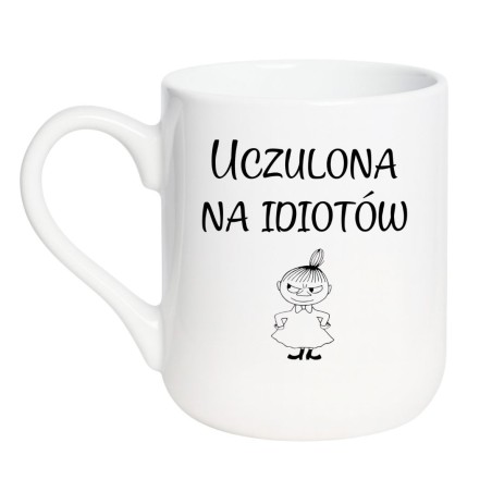 Kubek elegancki biały 330 ml z nadrukiem bez cenzury – kubek biały 330 ml nadruk, chamski kubek bez cenzury