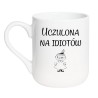 Kubek elegancki biały 330 ml z nadrukiem bez cenzury – kubek biały 330 ml nadruk, chamski kubek bez cenzury