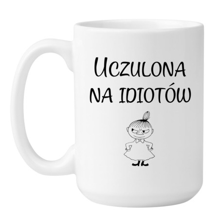 Kubek duży biały 450 ml z humorystycznym nadrukiem – kubek biały 450 ml nadruk, must-have dla fanów kawy