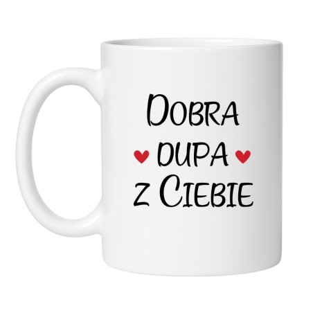 Śmieszny kubek biały 330 ml z humorystycznym motywem – kubek biały 330 ml nadruk, śmieszny prezent