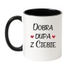Kubek klasyczny biało-czarny 330 ml z humorystycznym obrazkiem – kubek 330 ml biało-czarny nadruk, idealny do biura