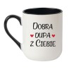 Kubek elegancki biało-czarny 330 ml z śmiesznym nadrukiem – kubek biało-czarny 330 ml nadruk, doskonały gadżet do pracy
