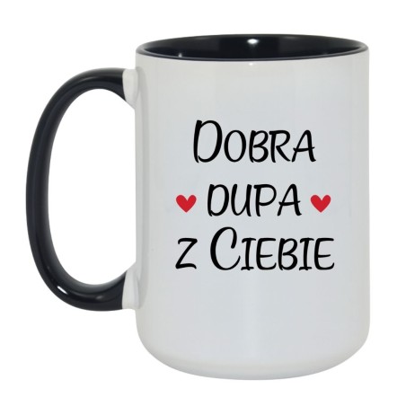 Kubek duży biało-czarny 450 ml z motywem bez cenzury – kubek 450 ml biało-czarny nadruk, kubek bez cenzury