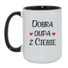 Kubek duży biało-czarny 450 ml z motywem bez cenzury – kubek 450 ml biało-czarny nadruk, kubek bez cenzury