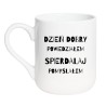 Kubek elegancki biały 330 ml z chamskim motywem – doskonały gadżet do pracy