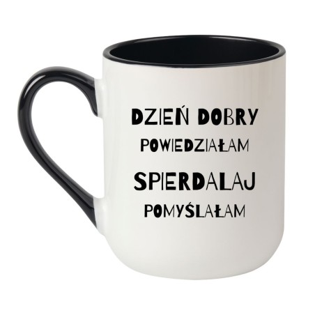Kubek elegancki biało-czarny 330 ml z chamskim motywem – kubek bez cenzury