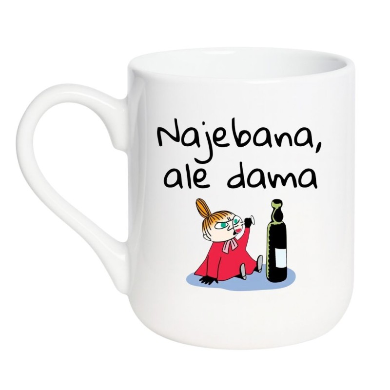 Kubek elegancki biały 330 ml z nadrukiem bez cenzury – doskonały gadżet do biura
