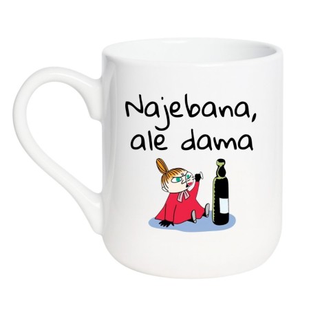 Kubek elegancki biały 330 ml z nadrukiem bez cenzury – doskonały gadżet do biura