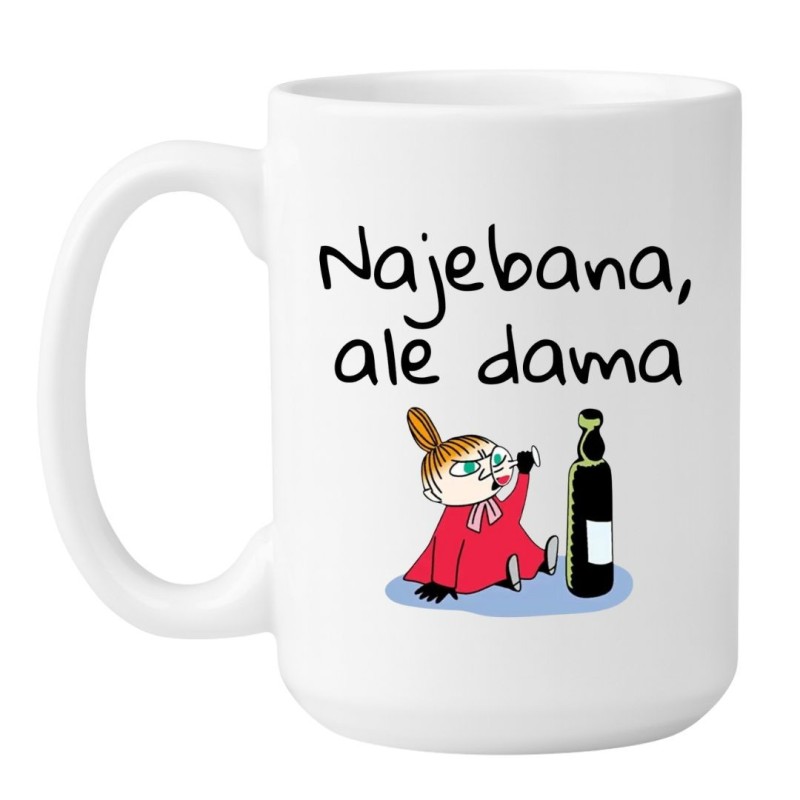 Kubek duży biały 450 ml z chamskim motywem – humorystyczny kubek do pracy