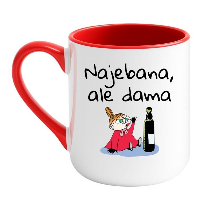 Kubek elegancki biało-czerwony 330 ml z wulgarnym motywem – chamski prezent bez cenzury