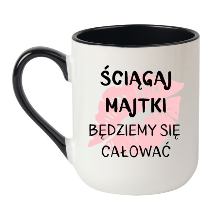 Kubek elegancki biało-czarny 330 ml ze śmiesznym nadrukiem – must-have dla fanów kawy