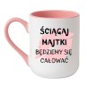 Kubek elegancki biało-różowy 330 ml z chamskim wzorem – śmieszny gadżet do biura