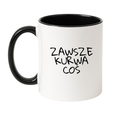 Kubek biało-czarny 330 ml z nadrukiem bez cenzury – śmieszny kubek do pracy