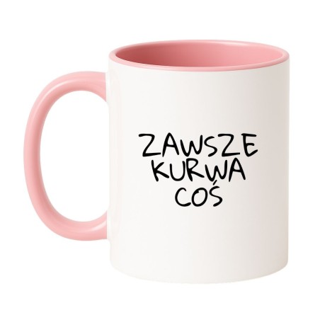 Kubek biało-różowy 330 ml z wulgarnym napisem – zabawny gadżet dla dorosłych