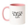 Kubek biało-różowy 330 ml z wulgarnym napisem – zabawny gadżet dla dorosłych