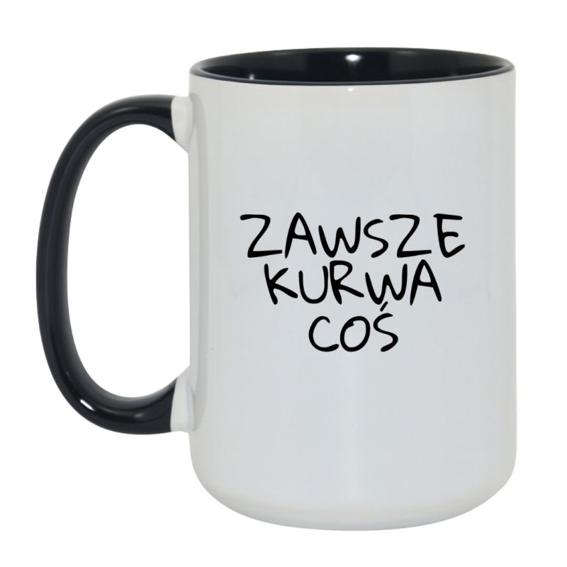 Kubek duży biało-czarny 450 ml z nadrukiem bez cenzury – humorystyczny kubek dla dorosłych