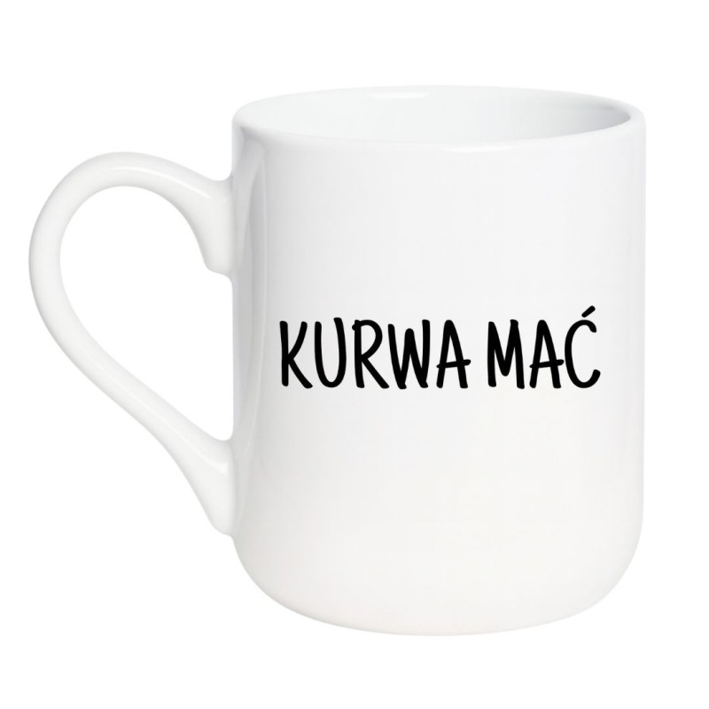 Kubek elegancki biały 330 ml z chamskim nadrukiem – śmieszny kubek bez cenzury