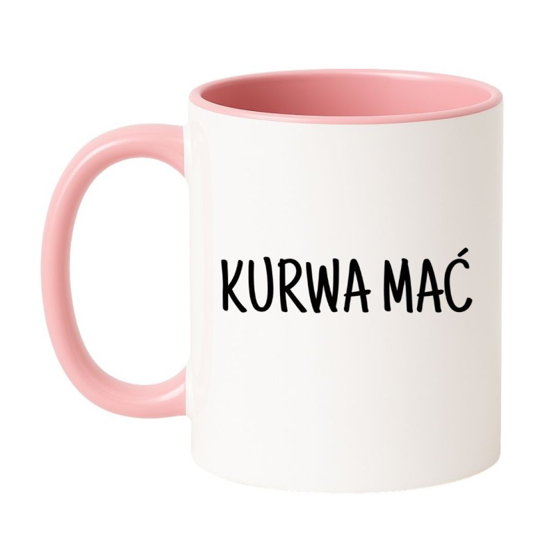 Kubek biało-różowy 330 ml z nadrukiem bez cenzury – śmieszny gadżet dla dorosłych